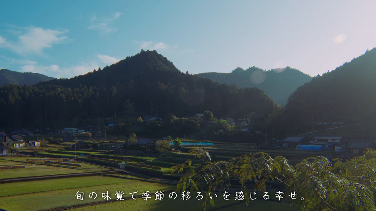 山に囲まれた田んぼと集落