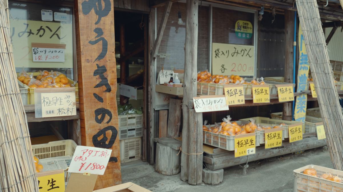 海岸沿いのみかんの店