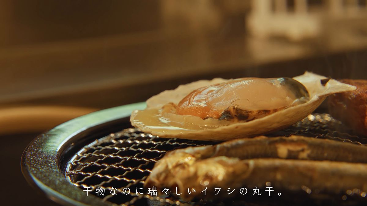 焼けて口を開けたホタテ