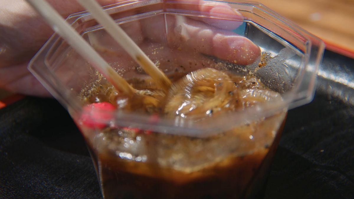 黒蜜ときなこの絡んだところてんの寄り