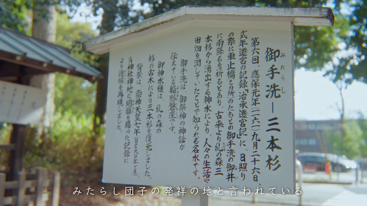下鴨神社の「御手洗―三本杉」の案内板