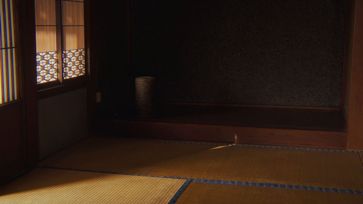 朝の光が差す畳の間と床の間