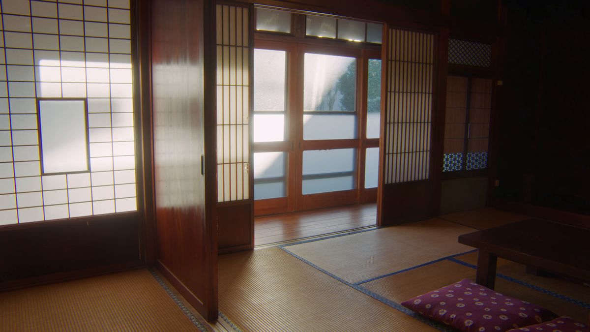 障子と硝子戸の向こうの畳の間