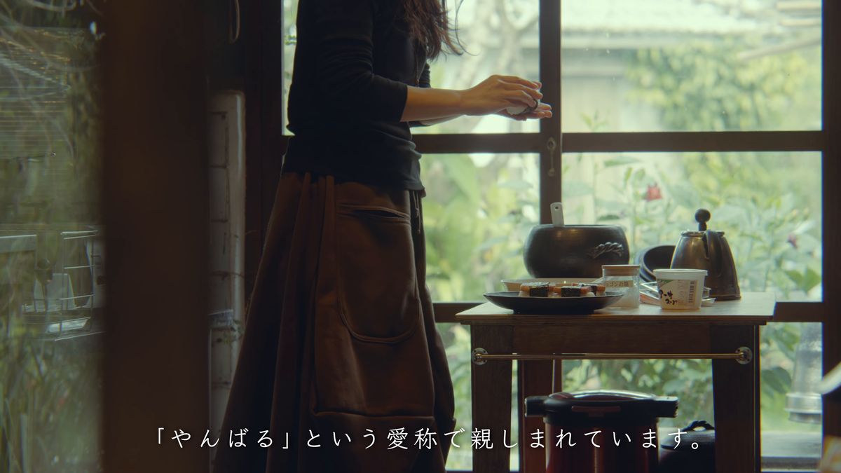 Preparing breakfast at the kitchen window