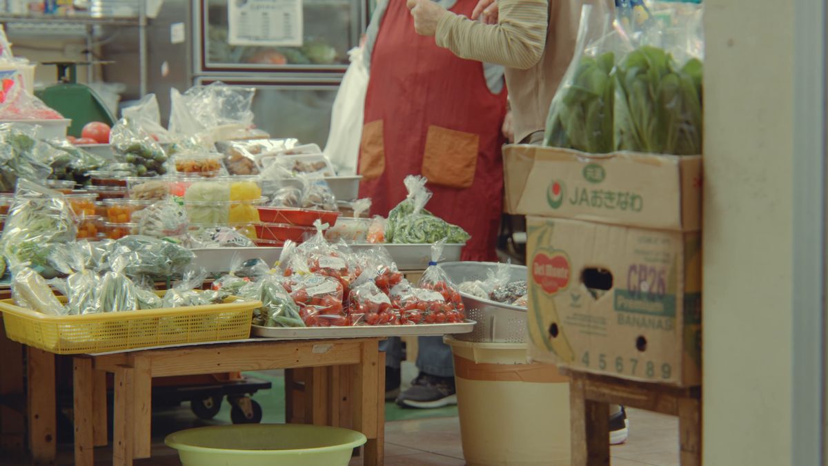 A greengrocer's stall in the market