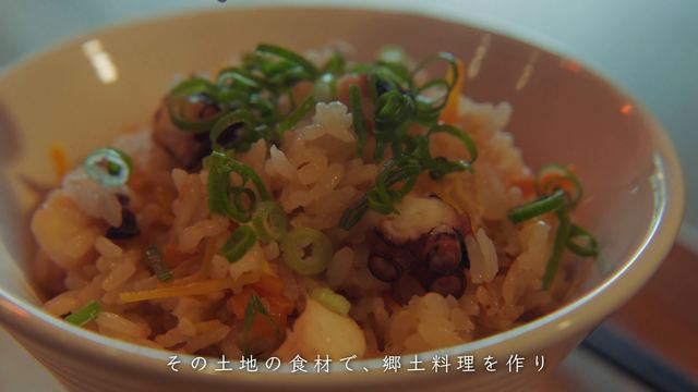 Octopus rice (tako-meshi)